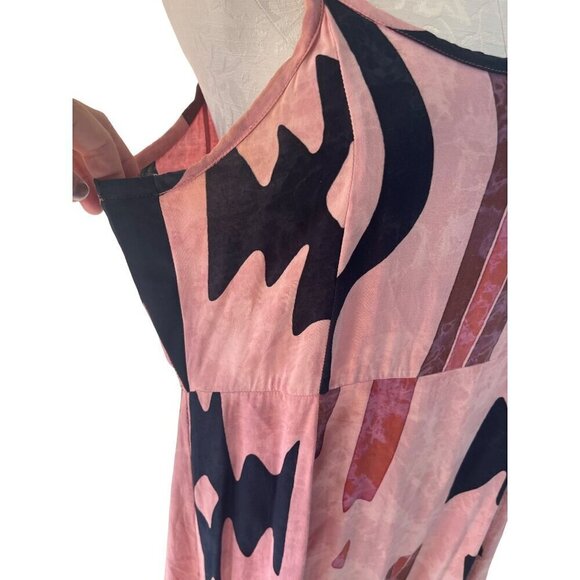 Ok Mike Vintage Womens Dress Size Large Pink Bali Tank Maxi Sleeveless - Picture 4 of 8